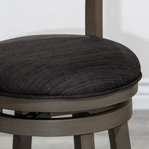 English Elm 24" Counter Height Swivel Stool In Weathered Gray With Charcoal Padded Seat For Modern Comfort B04660698