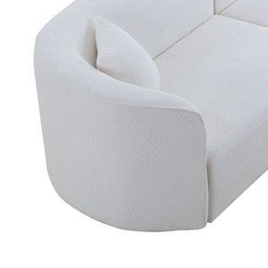 English Elm Luxury Boucle Curved Sectional Sofa with Chaise Right Facing Sculptural Modern Living W876S00086