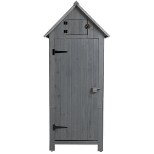 English Elm 30.3"l Solid Fir Outdoor Storage Shed with Barn Roof and Three Tool Compartments W1422P285895