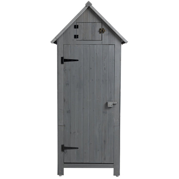 English Elm 30.3"l Solid Fir Outdoor Storage Shed with Barn Roof and Three Tool Compartments W1422P285895