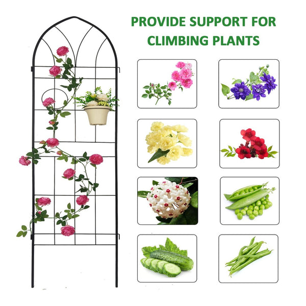 English Elm 4 Pack Powder-coated Steel Garden Trellises Rustproof Climbing Plant Support Panels W158681138