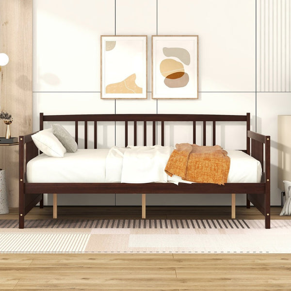 English Elm Full Size Espresso Daybed with Slat Support Sofa Style Frame for Guest Rooms WF295130AAP
