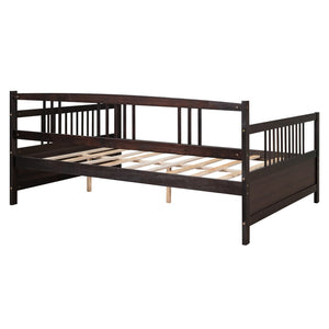 English Elm Full Size Espresso Daybed with Slat Support Sofa Style Frame for Guest Rooms WF295130AAP