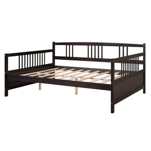 English Elm Full Size Espresso Daybed with Slat Support Sofa Style Frame for Guest Rooms WF295130AAP