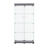 Hearth and Haven Two Door Glass Cabinet Glass Display Cabinet with 4 Shelves W1510S00002