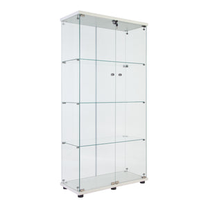 Hearth and Haven Two Door Glass Cabinet Glass Display Cabinet with 4 Shelves W1510S00003