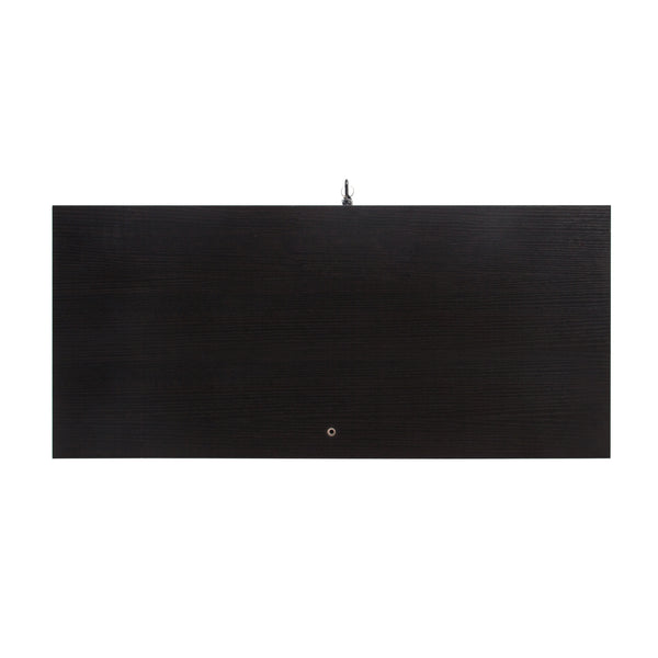 English Elm Led Display Cabinet With 4 Shelves & Security Lock - Elegant Black Glass Showcase With Led Lighting W1510S00012