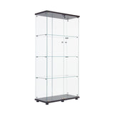 Hearth and Haven Two Door Glass Cabinet Glass Display Cabinet with 4 Shelves W1510S00002