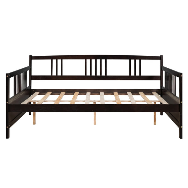 English Elm Full Size Espresso Daybed with Slat Support Sofa Style Frame for Guest Rooms WF295130AAP