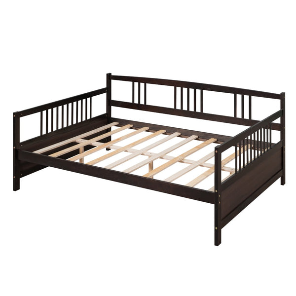 English Elm Full Size Espresso Daybed with Slat Support Sofa Style Frame for Guest Rooms WF295130AAP