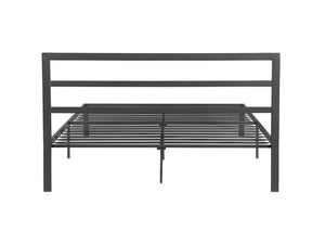 English Elm Queen Steel Platform Bed with Bold Headboard Industrial Modern Bedroom Frame W31181462