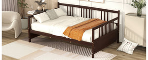 English Elm Full Size Espresso Daybed with Slat Support Sofa Style Frame for Guest Rooms WF295130AAP