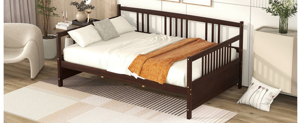 English Elm Full Size Espresso Daybed with Slat Support Sofa Style Frame for Guest Rooms WF295130AAP