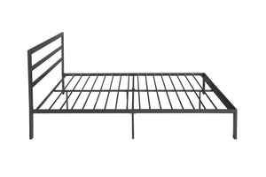 English Elm Queen Steel Platform Bed with Bold Headboard Industrial Modern Bedroom Frame W31181462