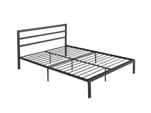 English Elm Queen Steel Platform Bed with Bold Headboard Industrial Modern Bedroom Frame W31181462