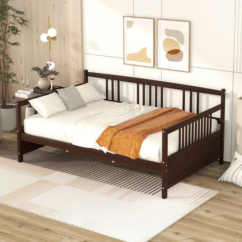 English Elm Full Size Espresso Daybed with Slat Support Sofa Style Frame for Guest Rooms WF295130AAP