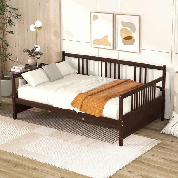 English Elm Full Size Espresso Daybed with Slat Support Sofa Style Frame for Guest Rooms WF295130AAP
