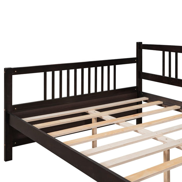 English Elm Full Size Espresso Daybed with Slat Support Sofa Style Frame for Guest Rooms WF295130AAP