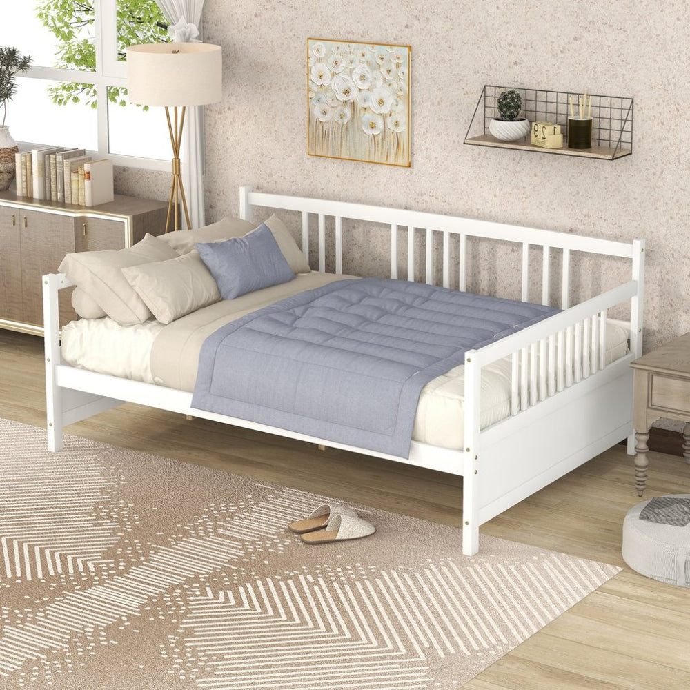 English Elm Full Size Espresso Daybed with Slat Support Sofa Style Frame for Guest Rooms WF295130AAK