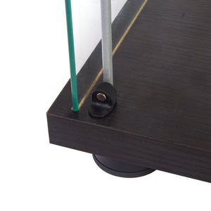 English Elm One sleek glass display cabinet with one door and 4 adjustable shelves for showcasing décor and collectibles Black W151064124