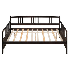 English Elm Full Size Espresso Daybed with Slat Support Sofa Style Frame for Guest Rooms WF295130AAP