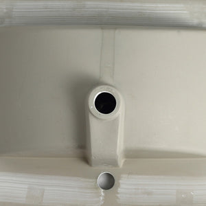 English Elm Bathroom Ceramic Vanity Sink Triple Glazed Glossy White with Overflow and Faucet Hole W99981581