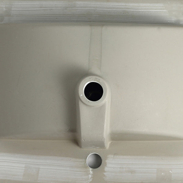 English Elm Bathroom Ceramic Vanity Sink Triple Glazed Glossy White with Overflow and Faucet Hole W99981581