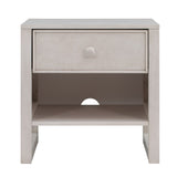 Hearth and Haven Wooden Nightstand with a Drawer and An Open Storage, End Table For Bedroom, Anitque White WF295306AAW