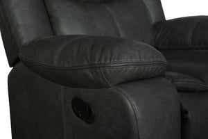 English Elm Global United Leather Air Reclining Loveseat with Steel Base for Modern Living B05777923