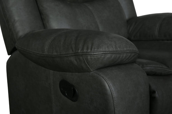 English Elm Global United Leather Air Reclining Loveseat with Steel Base for Modern Living B05777923