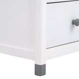 Hearth and Haven Wooden Nightstand with Two Drawers For Kids, End Table For Bedroom, White+Gray WF297965AAK