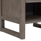 Hearth and Haven Wooden Nightstand with a Drawer and An Open Storage, End Table For Bedroom, Anitque Gray WF295306AAG