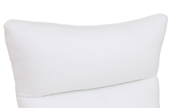 English Elm Global Modern Top-Grain Italian Leather Loveseat in White with Chrome Base, Solid Wood Frame & Plush Foam Cushions B05777800