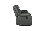 English Elm Transitional Leather-Air Reclining Loveseat