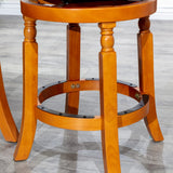 English Elm 30" Bar Stool, Natural Finish, Saddle Leather Seat