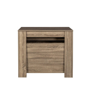 English Elm Multifunctional Extendable Console Table up to 118.5" – Durable MDF, Space-Saving Extensions, Versatile Use W33166750