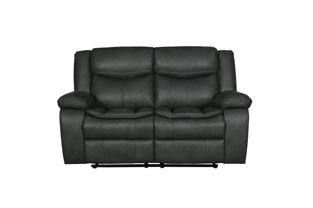 English Elm Global United Leather Air Reclining Loveseat with Steel Base for Modern Living B05777923