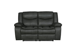 English Elm Global United Leather Air Reclining Loveseat with Steel Base for Modern Living B05777923