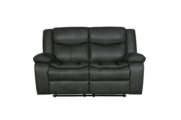 English Elm Global United Leather Air Reclining Loveseat with Steel Base for Modern Living B05777923