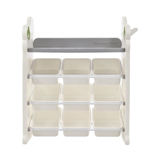 English Elm Kids Tree Shaped Hdpe Toy Organizer with 12 Bins and Open Bookshelves for Nursery PP300105AAE
