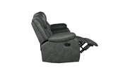 English Elm Transitional Leather-Air Reclining Loveseat