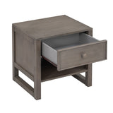 Hearth and Haven Wooden Nightstand with a Drawer and An Open Storage, End Table For Bedroom, Anitque Gray WF295306AAG