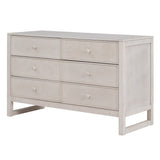 Hearth and Haven Rustic Wooden Dresser with 6 Drawers, Storage Cabinet For Bedroom, Anitque White WF295307AAW