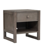 Hearth and Haven Wooden Nightstand with a Drawer and An Open Storage, End Table For Bedroom, Anitque Gray WF295306AAG