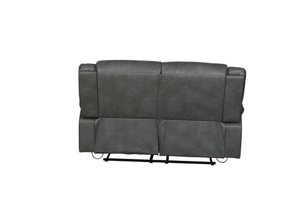 English Elm Global United Leather Air Reclining Loveseat with Steel Base for Modern Living B05777923