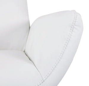 English Elm Global Modern Top-Grain Italian Leather Loveseat in White with Chrome Base, Solid Wood Frame & Plush Foam Cushions B05777800