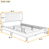 English Elm Queen Size Upholstered Platform Bed,No Box Spring Needed, Velvet Fabric,Green