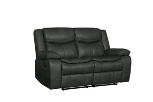 English Elm Global United Leather Air Reclining Loveseat with Steel Base for Modern Living B05777923