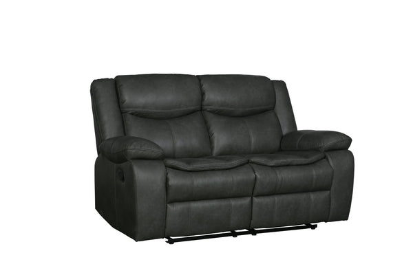 English Elm Global United Leather Air Reclining Loveseat with Steel Base for Modern Living B05777923