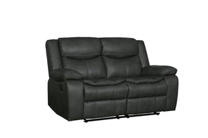 English Elm Transitional Leather-Air Reclining Loveseat